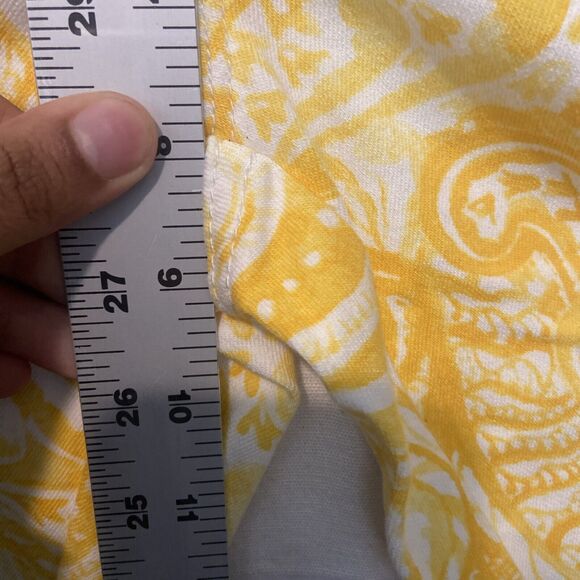 NWT Chicos Platinum Crop Yellow Paisley Pants Size 00 - Picture 5 of 8